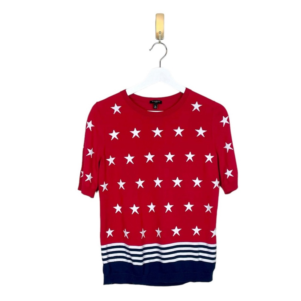 Talbots Stars & Stripes Short Sleeve Size Medium